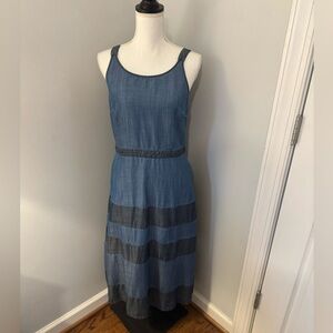Tommy Bahama Two Tone denim Look Dress Size 10. Midi